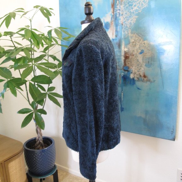 PENDLETON - Fuzzy Wool Blend Teal Sherpa Jacket - Picture 2 of 10